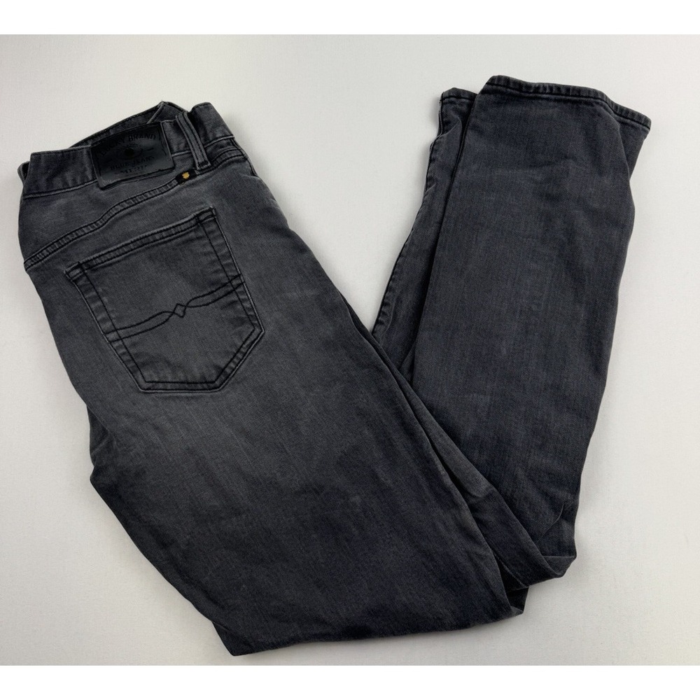 Lucky‎ Brand 121 Heritage Slim Jeans Mens Sz 33x32 Black Distressed Stretch